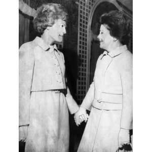  First Lady Patricia Nixon Hold Hands with Second Lady Judy 