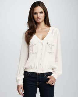 Sleeveless Button Front Blouse  