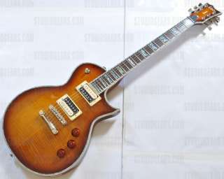ESP LTD Deluxe EC 1000 ASB Guitar in Amber Sunburst. High Quality 