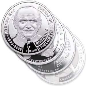  Pope John Paul II Series 925pf Silver Medals, Boxed Set of 3 