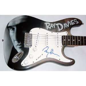  Kinks Ray Davies Autographed Signed Airbrush Guitar PSA 