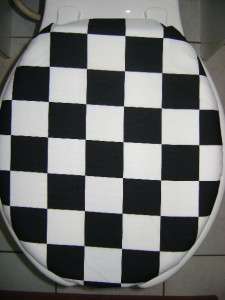 Nascar Checkered Flag Toilet Seat Lid & Tank Cover Set  