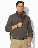    Polo Ralph Lauren Wool Button Mock Neck Sweater 