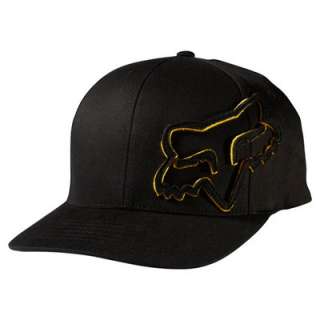 Fox Racing Longo Flexfit Hat Cap Black Yellow SM/MD Small Medium New 