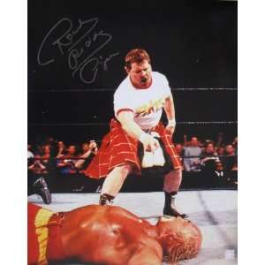  Rowdy Roddy Piper   Over Hulk Hogan   Autographed 16x20 