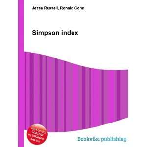 Simpson index Ronald Cohn Jesse Russell Books