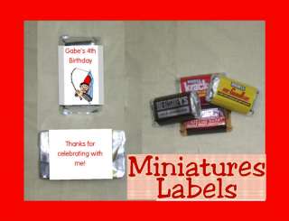 Fishing Birthday Mini Miniature Candy Bar Wrappers  
