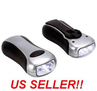  LED Crank Powered Wind Up Flashlights No Batteries Needed NEW  