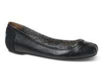 TOMS WOMENS LEATHER CAMILA BALLET FLATS  
