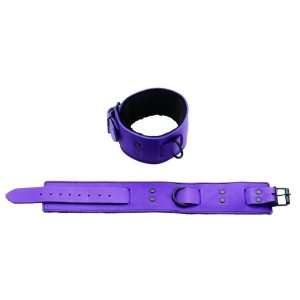 Spartacus Leathers Ankle Restraints W/purple Leather Lining