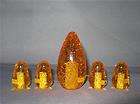 Set of 5 Amber Flake Custom Bullet Dash Gear Knobs