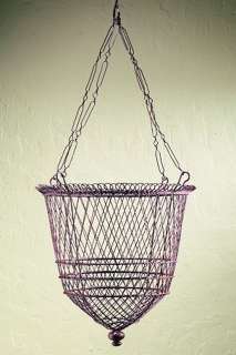 Rusted Brown French Wire Garden Flower Hanging Basket  