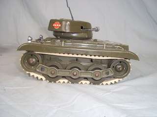 c1950 Gama No.99/3 Tinplate Clockwork Gigant Tank & Box  