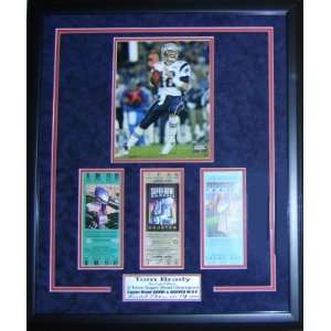 Tom Brady Framed 8x10 w/3 Super Bowl Tickets