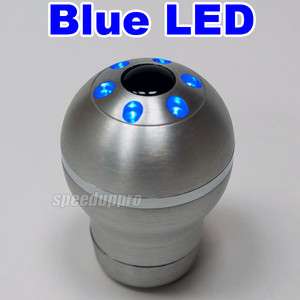 Alloy Manual Gear Shift Knob Shifter Light BLUE LED  