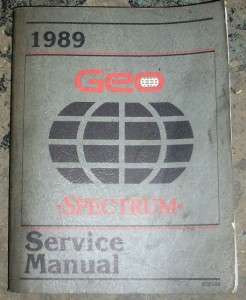 1989 Chevrolet Chevy Geo Metro Factory Service Manual  