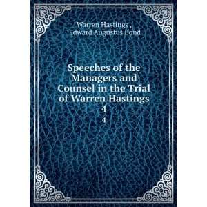   of Warren Hastings. 4 Edward Augustus Bond Warren Hastings  Books
