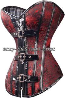 Gothic Victorian CORSET Bustier Size SPVC Buckles Front Clubwear A2763 