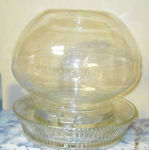 old anderson box glass co chicken feed dish bird feeder waterer