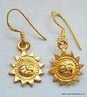 ethnic gold gilded sterling silver earrings sun god raj