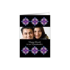 Diwali Photo Card for Grandmother, with Rangoli Patterns Card