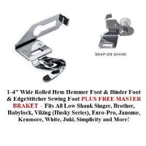 Wide Rolled Hemmer Foot & Binder Foot & Edgestitcher Sewing Foot 