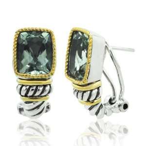 Effy Jewelers Balissima Silver and 18k Gold Green Amethyst Earrings (5 