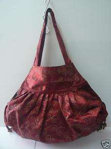 Red Silk Hobo Handbag Hippie Thai  