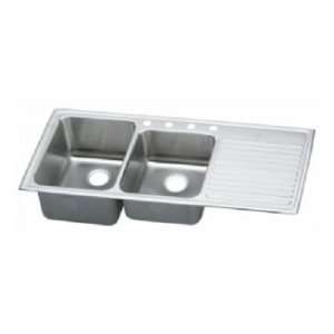 Elkay top mount double bowl kitchen sink ILGR4822L3 3 Holes