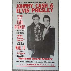   , Elvis Presley and Carl Prkins in Amory, Mississippi Concert Poster