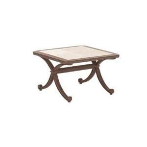  24 x 36 Rectangular Tile Top Patio End Table Granite Rust Finish