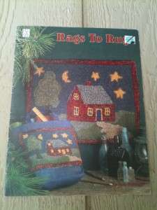 RAGS TO RUGS Primitive Hand Hooking Patterns Leaflet 5 Projects 1995 