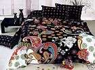 black pattern queen bedding quilt duvet cover sets 4pc