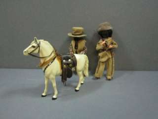 VINTAGE HARTLAND HORSE WITH SADDLE AND REINS & TWO FIGURES COWBOY 