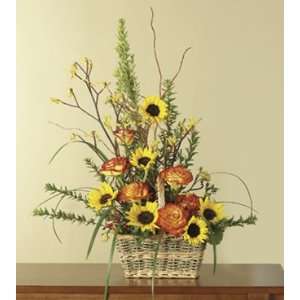   Flower Delivery Yellow Orange Sympathy Basket Patio, Lawn & Garden