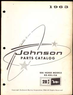 1963 JOHNSON 28HP OUTBOARD MOTOR PARTS MANUAL  