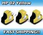 3x hp 02 yellow inkjet for hp photosmart c8180 c7250