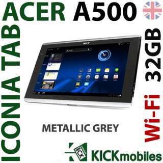 BNIB ACER ICONIA TABLET A500 32GB Wi Fi METALLIC GREY  