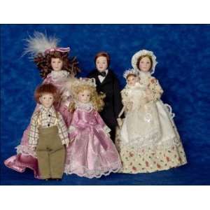  Victorian Family w/ Maid Dolls Set/ 6 Pcs. Toys & Games