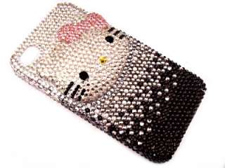 3D Hello Kitty Black Swarovski Crystal COVER Case For iPhone 4G 4S 