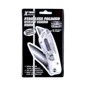  KR Tools Stainless Folding Utility Knife, Silver