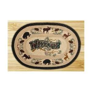 Oval Lodge Print Cabin Welcome Rug by R.A. Guthrie 
