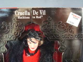 NRFB Disneys 101 Dalmatians Cruella De Vil Ruthless In Red Doll 