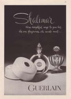 1963 Guerlain Shalimar Perfume 3Products Photo print ad  