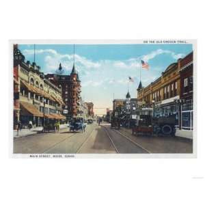 View of Main Street with Model T Ford Cars   Boise, ID Giclee Poster 