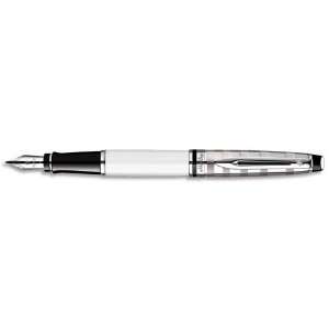  Waterman Expert Deluxe Fountain Pen   White, Medium Nib 