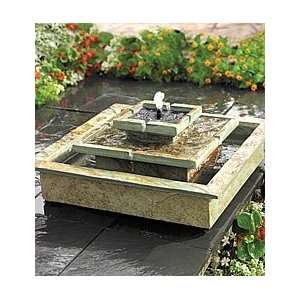  Slate Stepped Solar Fountain Patio, Lawn & Garden