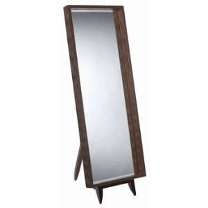   Croc Embd Leather Full Length Mirror w/Wood Stand