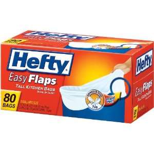   7689 80 Count 13 Gallon Hefty Easy Flaps Trash Bags