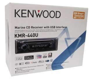 NEW Kenwood KMR 440U Marine/Boat In Dash CD and  Receiver with USB 
